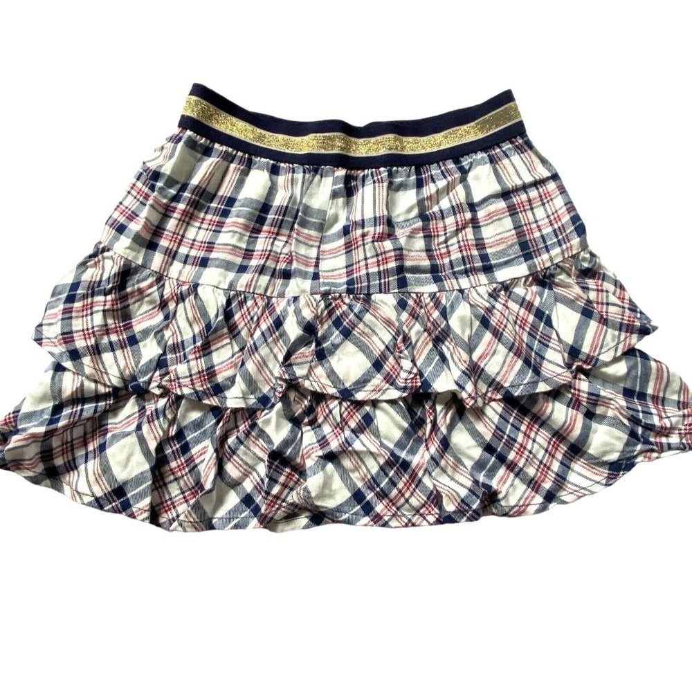 Epic Threads Girls Plaid, Soft Flannel Pull On Skirt-Medium-Red/Blue-NWT